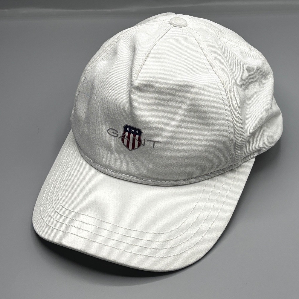 GANT Cotton Shield Cap Size L-XL Adjustable Strap Eggshell White Baseball Hat